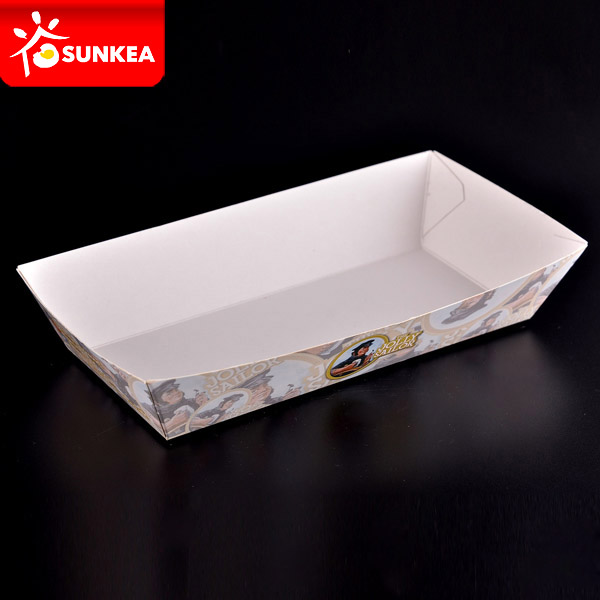 Disposable Custom Printed White Paper Food Tray