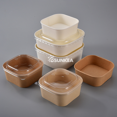 Kraft Paper Salad Bowl with Lid - Buy Custom Printed bowl, kraft food bowl,  Disposable bowl Product on Food Packaging - Shanghai SUNKEA Packaging Co.,  Ltd.