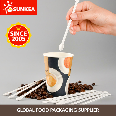 Eco firendly biodegradable PLA plastic coffee stick coffee stirrer