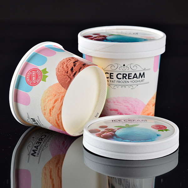 Sunkea Custom Logo Printed Paper Ice Cream Cup