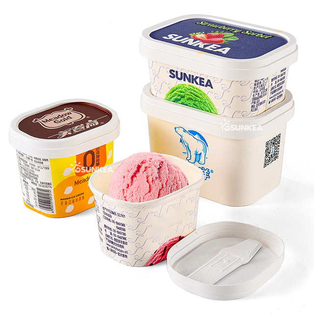 Ice Cream Box with Plastic Lid