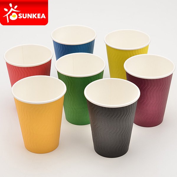S ripple surface double wall coffee paper cup