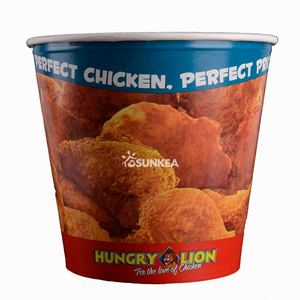 Paper Fried Chicken Bucket with Lid
