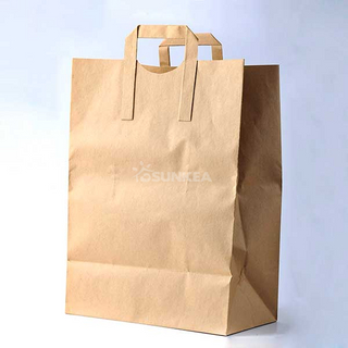 Custom Printed Paper Bag with Flat Handle