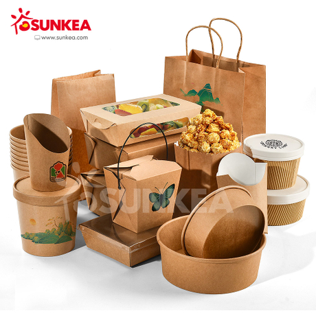 Sunkea wholesale disposable food packaging paper lunch box