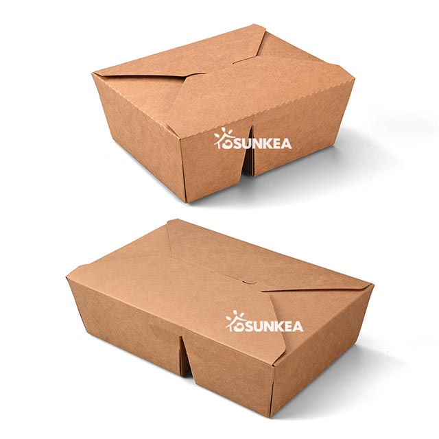 2-Compartment Kraft Paper Deli Box