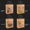 Sunkea custom food packaging brown paper bags with handles