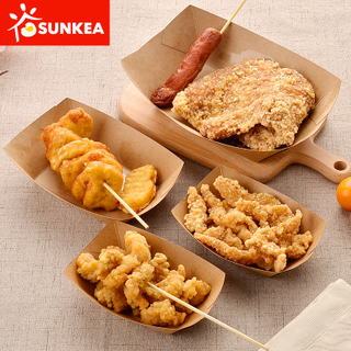 Sunkea Disposable Kraft Food Paper Tray for Fast Chicken