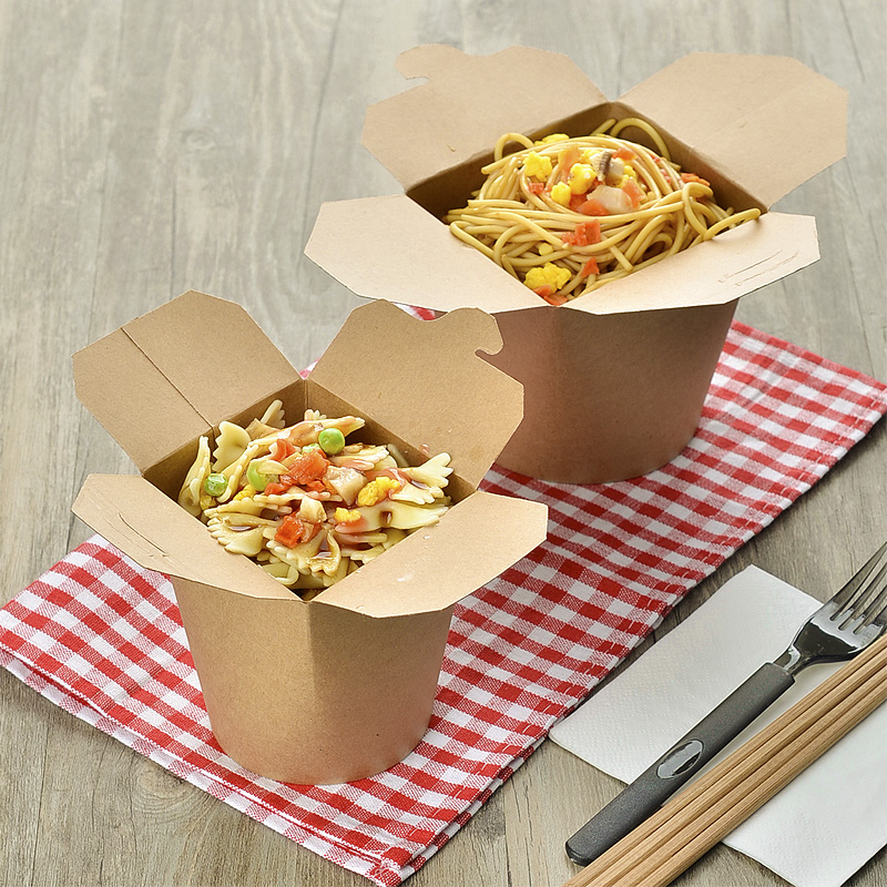 Round Kraft Paper Noodle Box