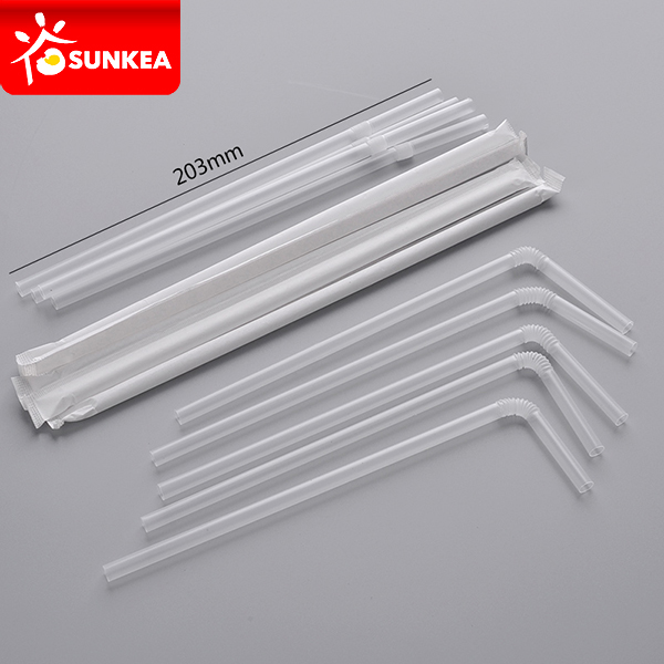 Individually Paper Wrapped Plastic Drinking Straw