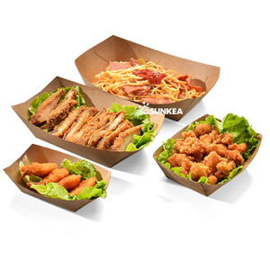 Disposable Kraft Food Paper Tray for Fried Chicken
