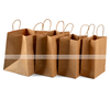 Sunkea brown kraft packaging handle paper bag for food