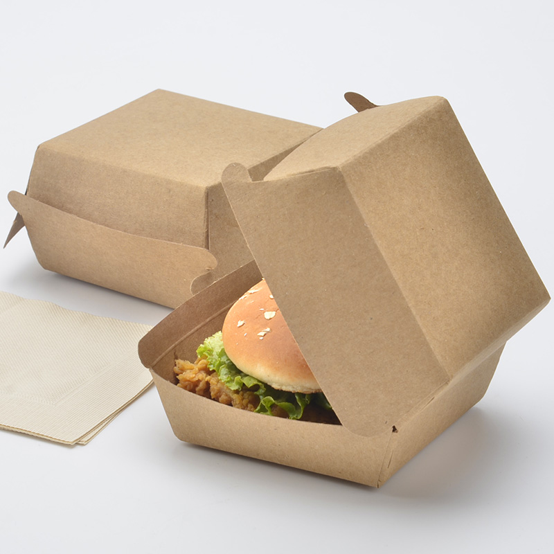 Disposable takeaway biodegradable printed paper fast food packaging