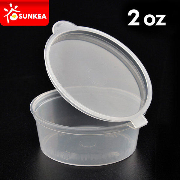 Transparent Disposable PP Plastic Sauce Cup with Hinged Lid Buy PP