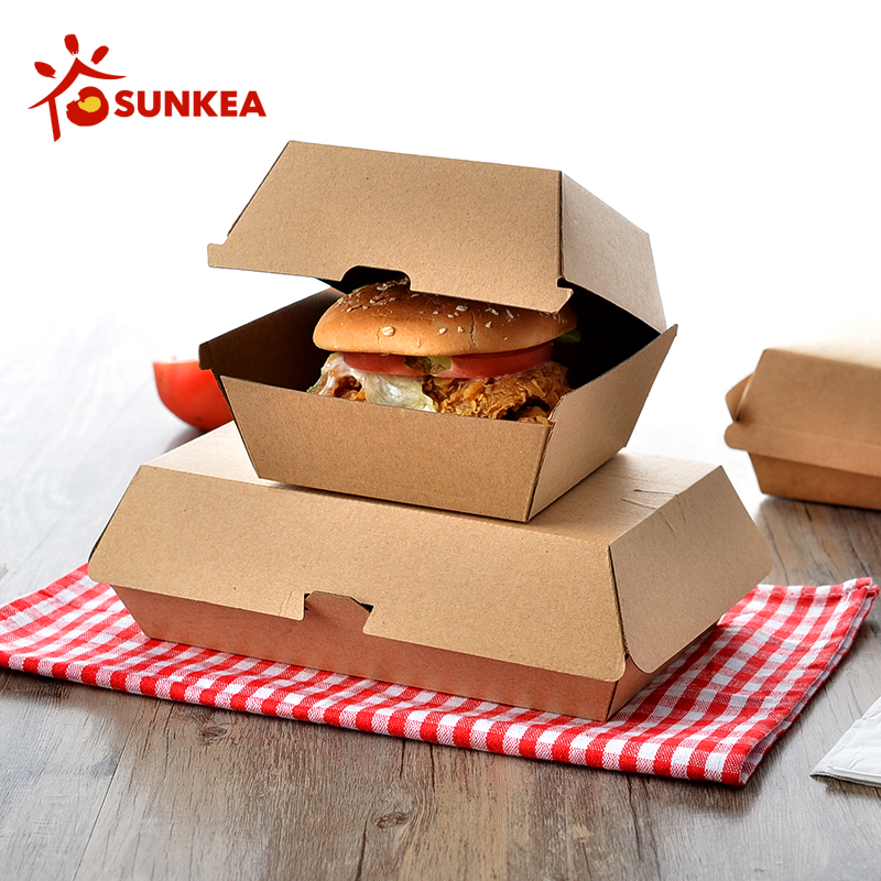 Disposable Corrugated Cardboard Burger Box
