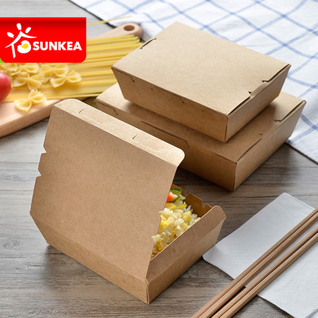 paper box fast packaging kraft lunch custom brown biodegradable compostable takeaway links sunkea