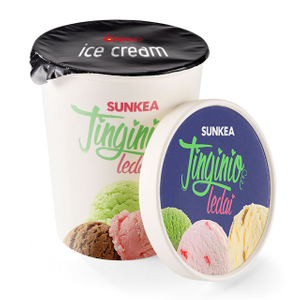 Paper Ice Cream Tub with Paper Lid( Support Parafilm for Factory)