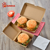 Sunkea factory price Kraft paper burger box for food
